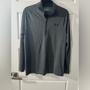 Under Armour Men's 1/4 Zip Pullover Charcoal Gray, Lightweight, Size M